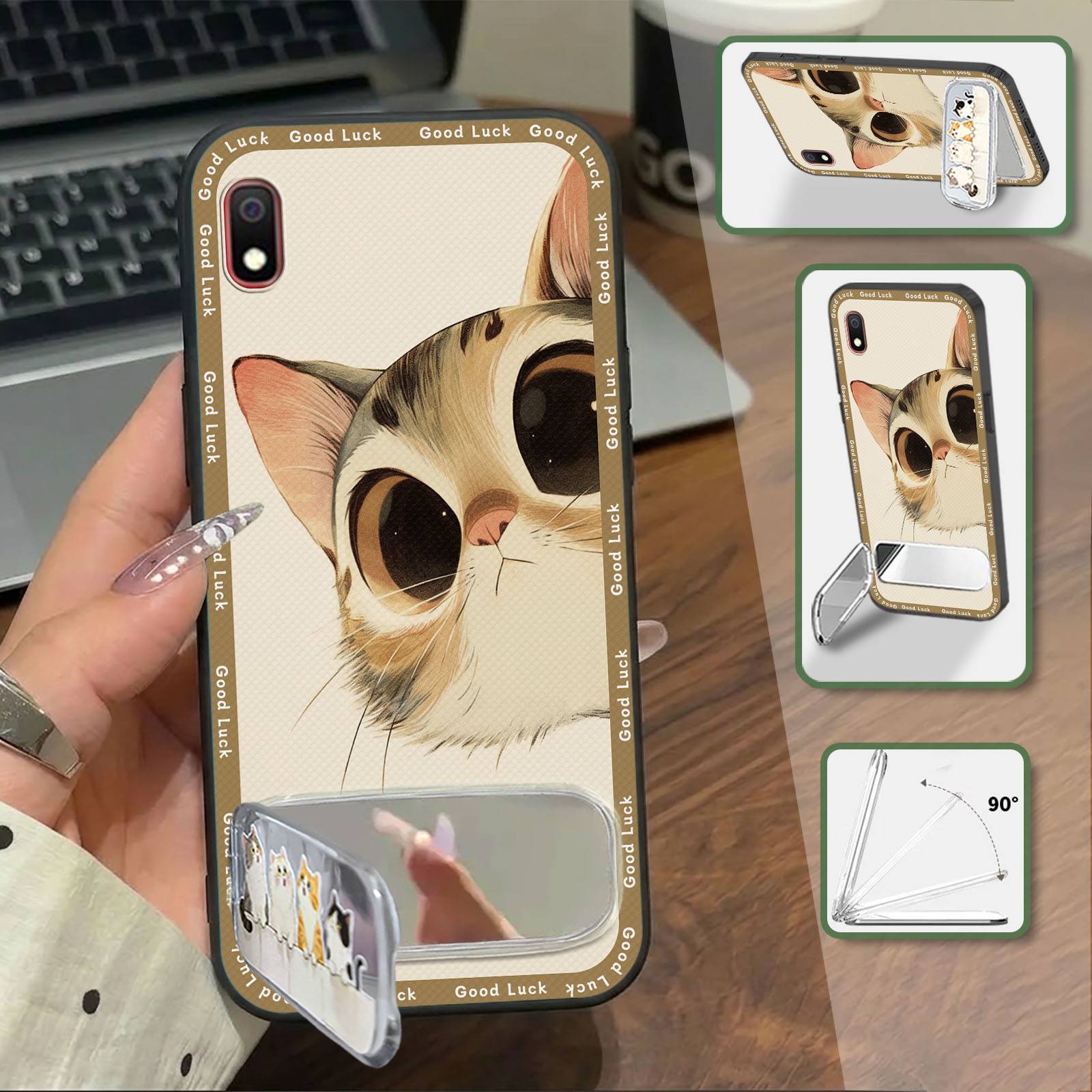 Kickstand Protective Phone Case For Samsung Galaxy A10 Durable Shockproof Phone Pouch Soft case Anti-dust Cartoon 3D TPU