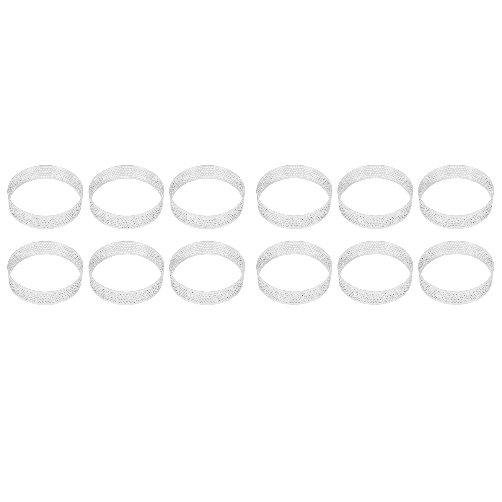 EITGZWAS 2X Circular Stainless Steel Porous Tart Ring Bottom Tower Pie Cake Perforated Cake Mousse Ring, 8cm