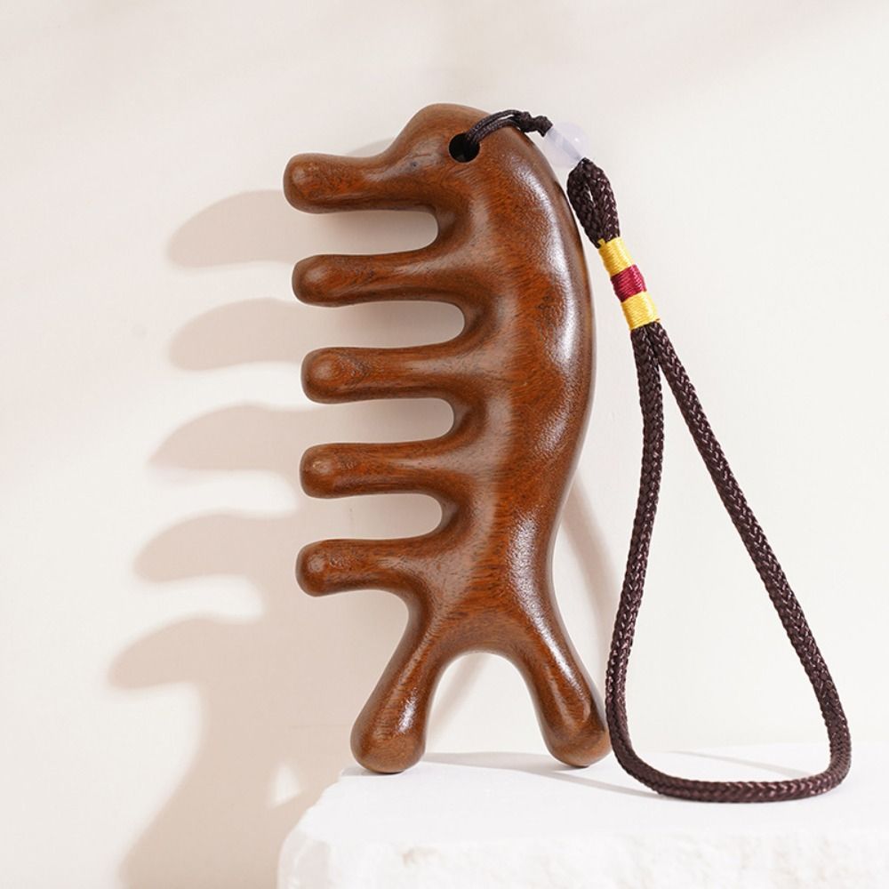 ★★★Peach Wood Comb With Tassels Anti-Static Wide Tooth Combs Head Meridian Massage Comb Accessor