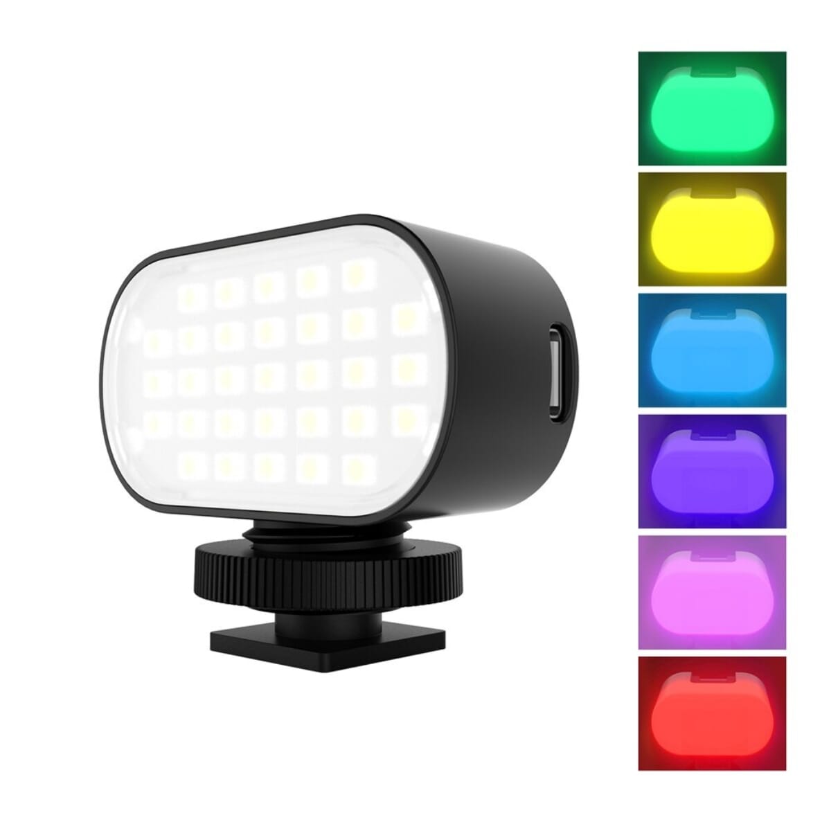 RGB Light, Led Video Light Photography Studio Fill Light, Live Stream Light Photography Beauty Selfie Fill Light With 6 Color Switchable Filters