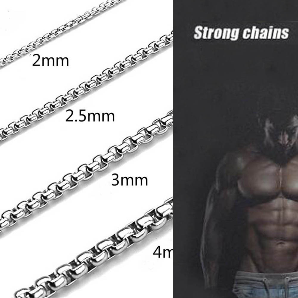 Cool Women Men Silver Color Stainless Steel Necklace Statement 2mm/2.5mm/3mm/3.5mm/4mm Chain Necklace