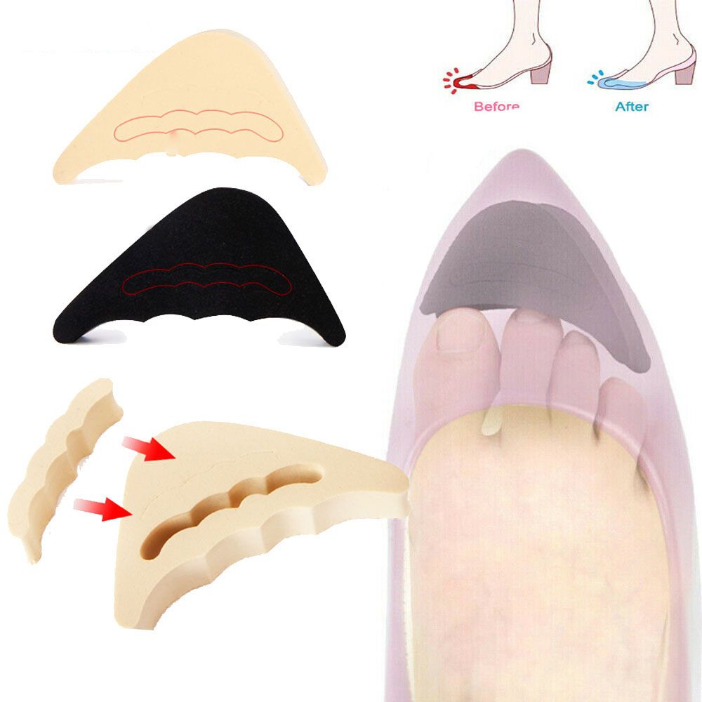 1 pair Soft Women Plug Toe Buffer Inserts Shoe Cushion High Heels Forefoot Insoles