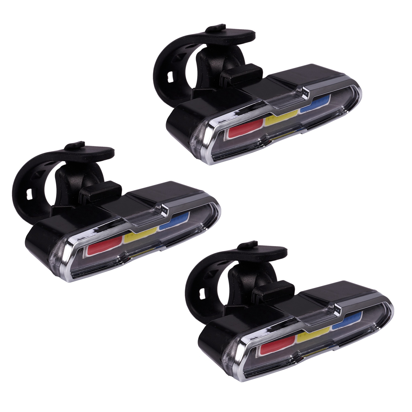 ZOROOM 3X USB Rechargeable Front Rear Bicycle Light Lithium Battery LED Bike Taillight Cycling Helmet Light