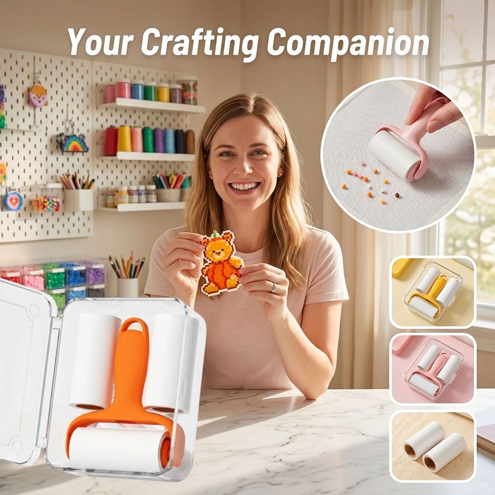Clean Tools Mini Lint Roller Reusable Extra Sticky Nail Cleaning Roller High Viscosity Tear-Off Type Adhesive Roller Fuse Beads Baking Cloth