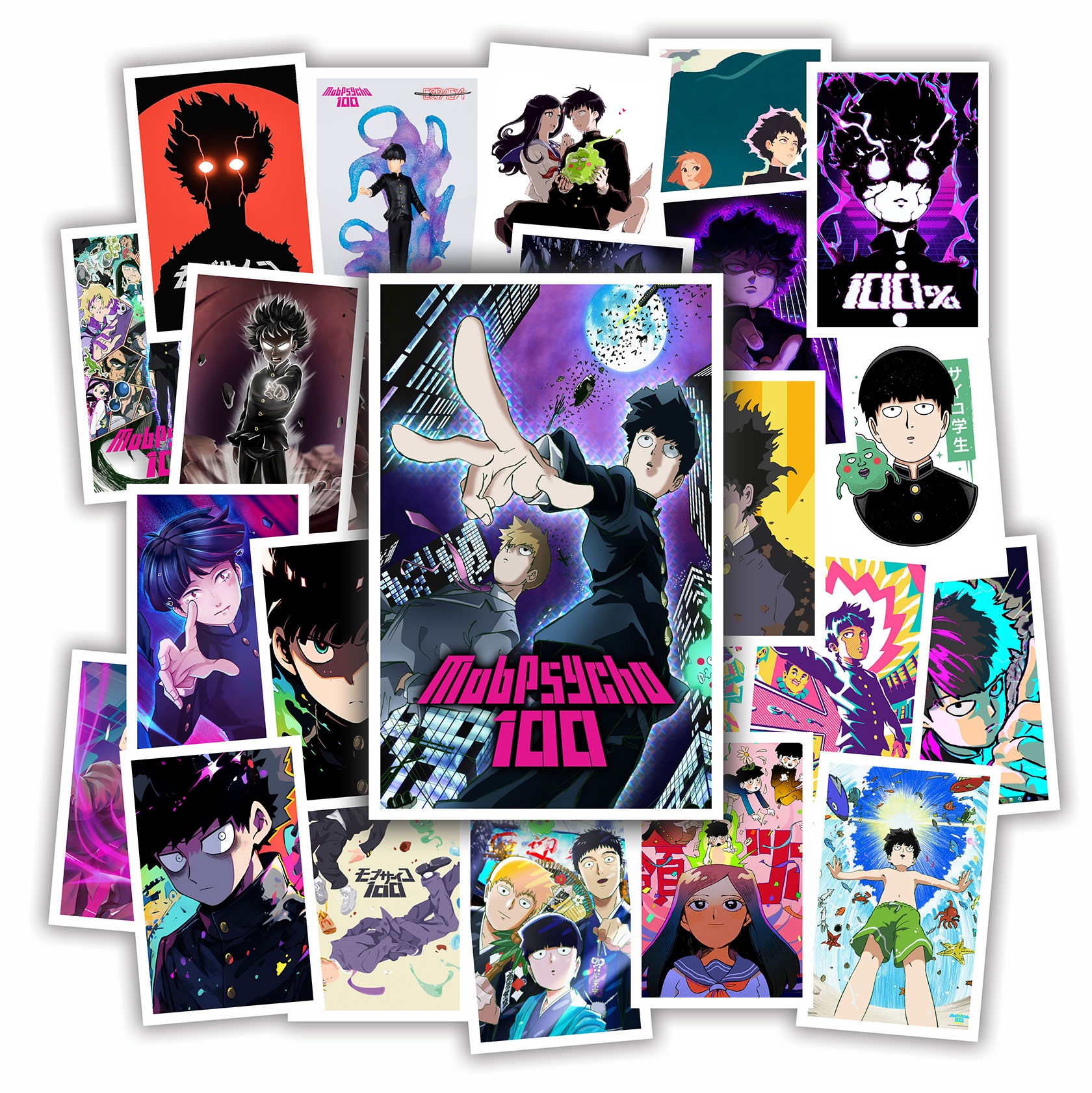 25pcs Mob Psycho 100 Anime Postcard for Fan Collection 10cm x 15cm