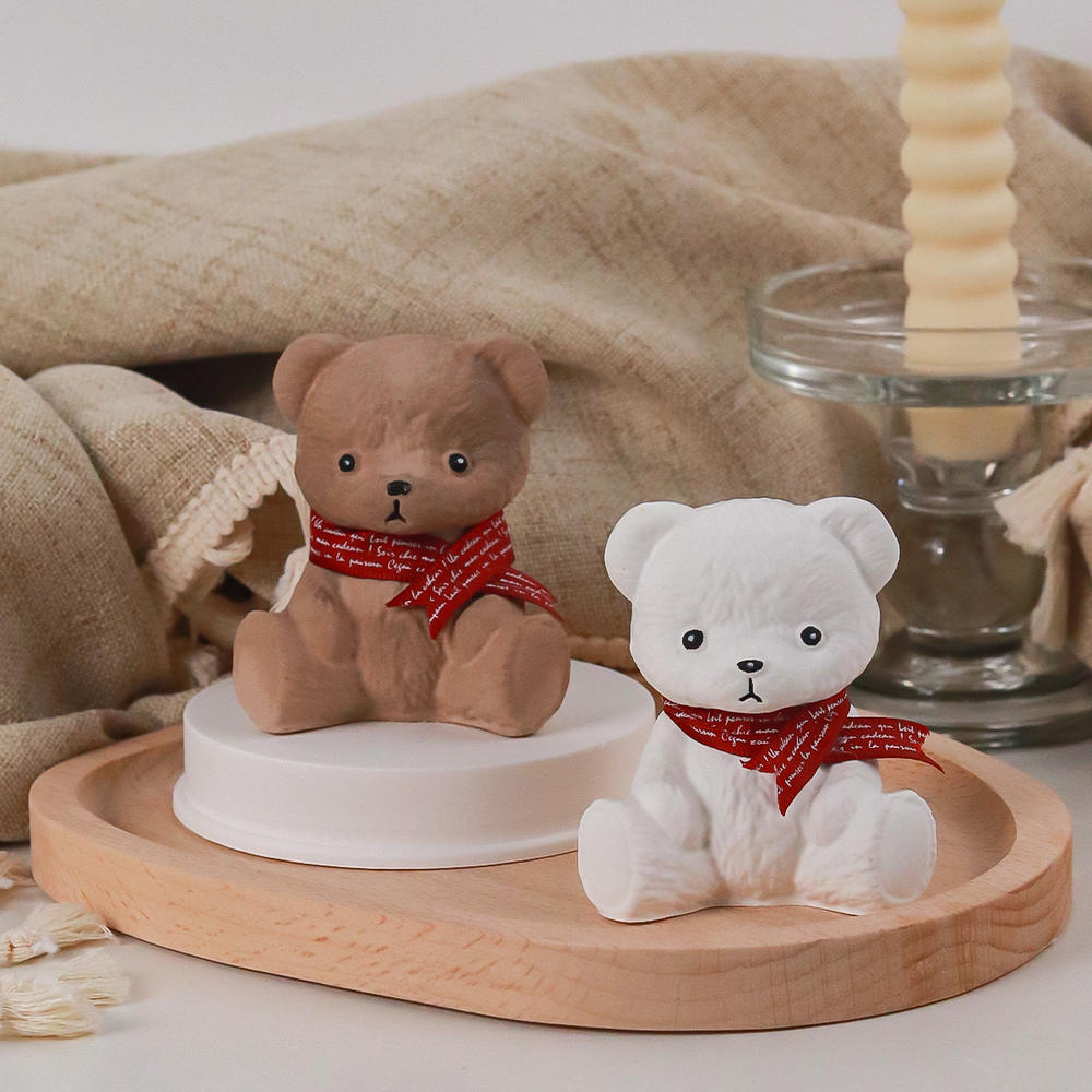 Bizzy Silicone Mold Teddy Bear Candle Soap Making Mold Resin Craft Mold Ice Cube Mold