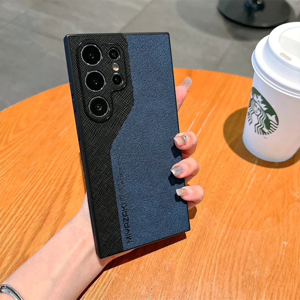 Luxury Double Color S23 Ultra Case Leather Pattern Slim Cover S24Ultra Bles Online DZ-15A-01