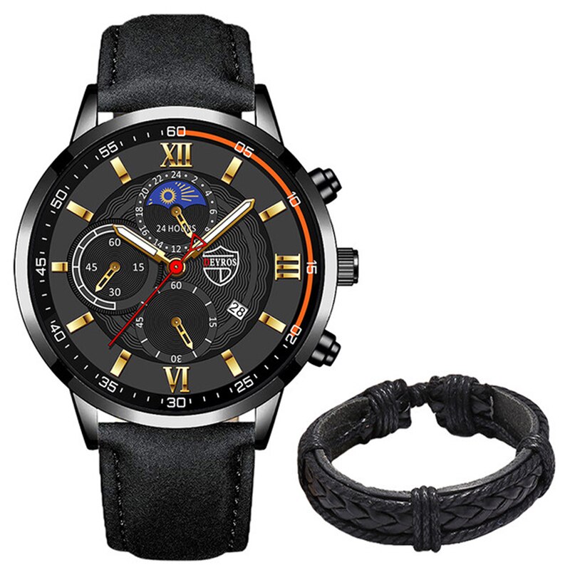 Top Brand Luxury Mens Watches Casual Leather Belt Analog Quartz Wrist Watches for Men Fashion Sports Male Clock Reloj Hombre Bles Online DZ-9B-17