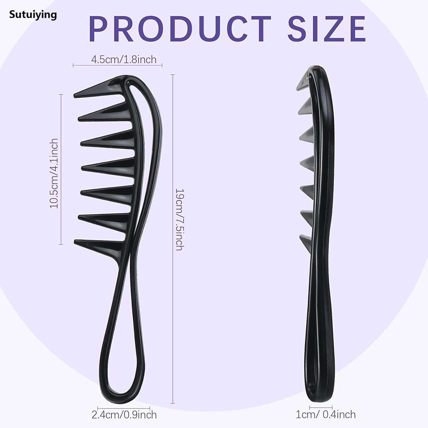 Sutuiying Barber Men Oil Head Wide Tooth Comb Shark Plastic Comb Hair Clipper New Curling Hairdressing Massage Comb Salon Barber Stlying Tools