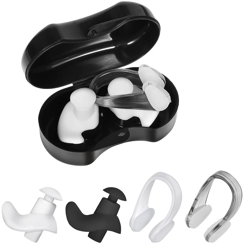 Adults Summer Diving Anti-noise Silicone Surf Swimming Earplugs Swim Nose Clip Swim Nose Ear Plug Earplug Nose Clip Set