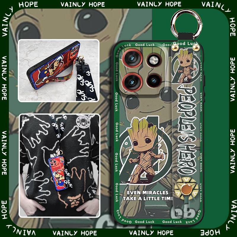 Shockproof Anti-knock Phone Case For VIVO Y400 Pro 5G Global Soft case Cartoon Lanyard Wrist Strap Ring Back Cover
