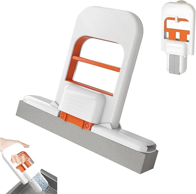Mini Foldable Desktop Mop - Portable Wet & Dry Cleaning Sponge Mop for Bathroom, Kitchen, Desk, Glass, Living Room, Car - Small Cotton Cleaning Tool