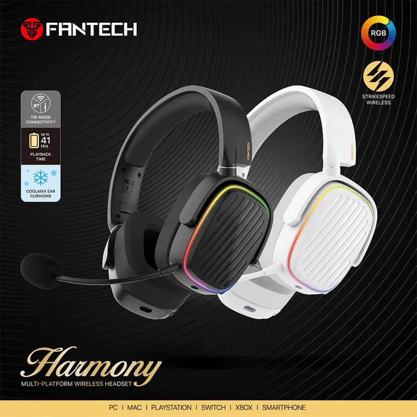 FANTECH Harmony WHG02 Wireless & Bluetooth Headphone - Tri Mode Connection