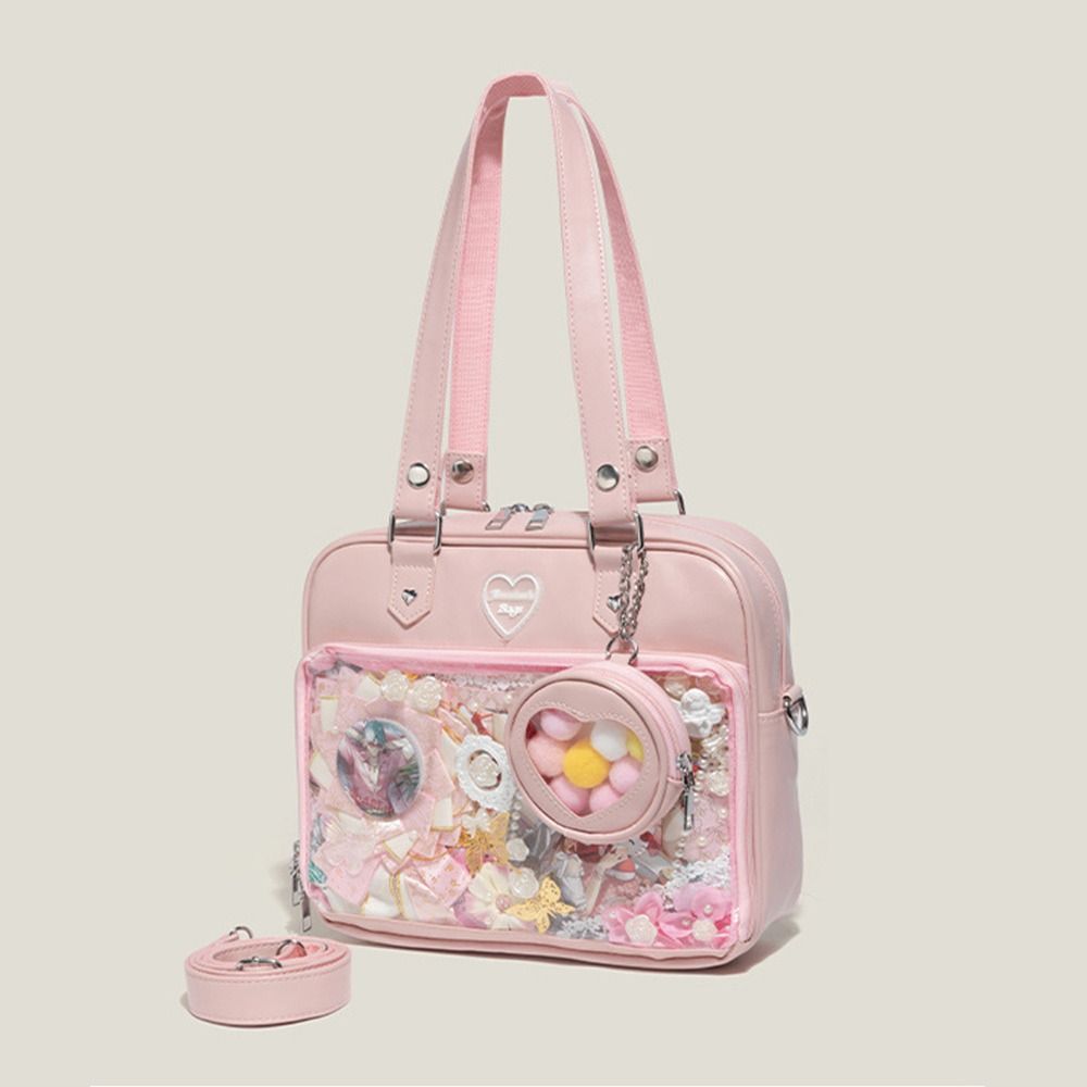 Creative Large Capacity Ita Bags Harajuku PU Lolita Shoulder Bag Sweet Y2K Messenger Bag Shopping