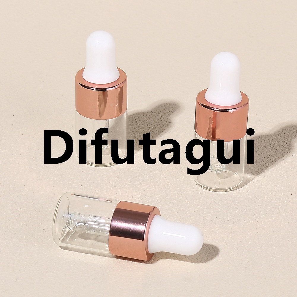 Difutagui 3pcs 2ml Clear Mini Glass Dropper Bottles Small with Glass Luxury Eye Dropper for Essential Oils Sample Traveling