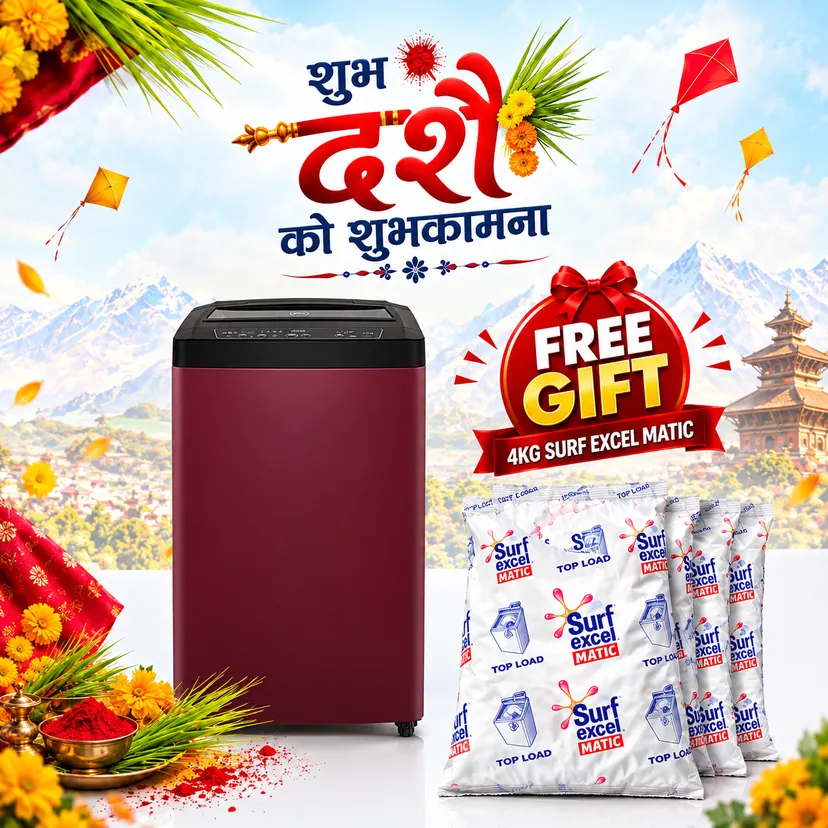 LG Brand 10 Kg Fully Automatic Top Load Washing Machine, Model-T2310VSAB, 10 Years Warranty + Free Gift: 4KG Surf Excel Matic