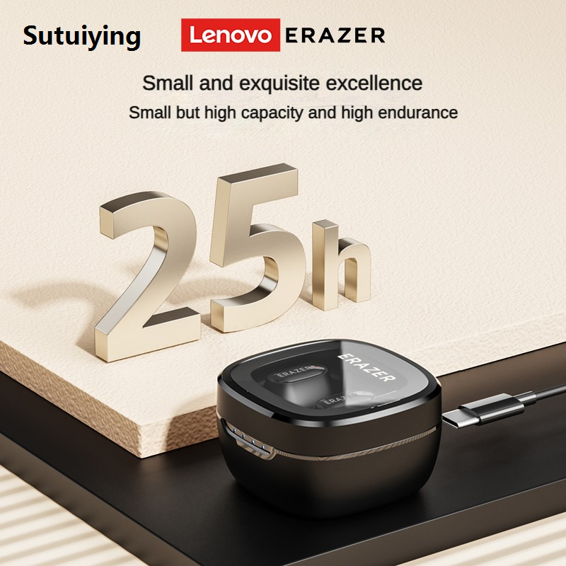 Sutuiying Original ERAZER XT62 Earphones Bluetooth TWS Headphone Wireless Mini Fashion Lenovo Earbuds with Mic Color Transparent Headsets Portable