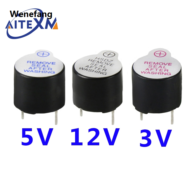 Wenefang 10PCS Active Buzzer 3V/5V/12V/16R TMB12A03 TMB12A05 TMB12A12 Magnetic New style Long Continous Beep Tone 12095 12*9.5mm Mini Plug Speaker