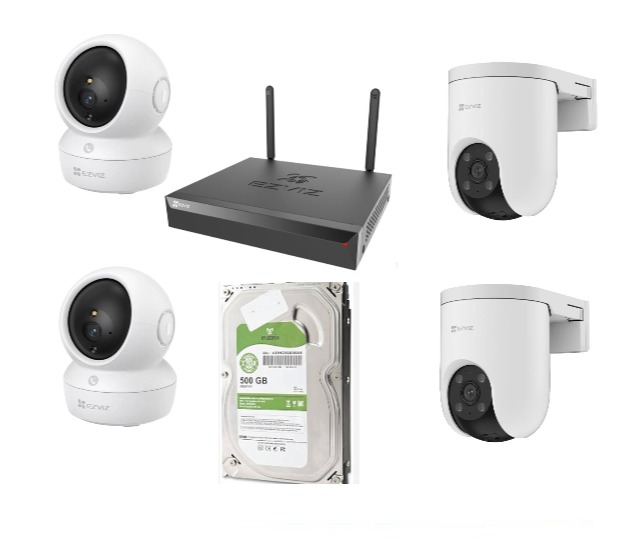 Ezviz 8 Channel Wireless/Wired NVR With 2/2 Indoor And Outdoor Audio ColorVu Wired/Wireless IP PT CCTV Camera