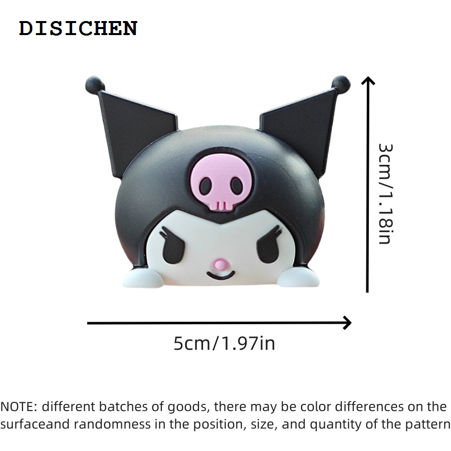 DISICHEN Portable 1/4/6pcs HelloKitty My Melody Kuromi Cinnamoroll Rubber Durable Cute 3D Cartoon Dashboard Decorations for Vehicle Decor