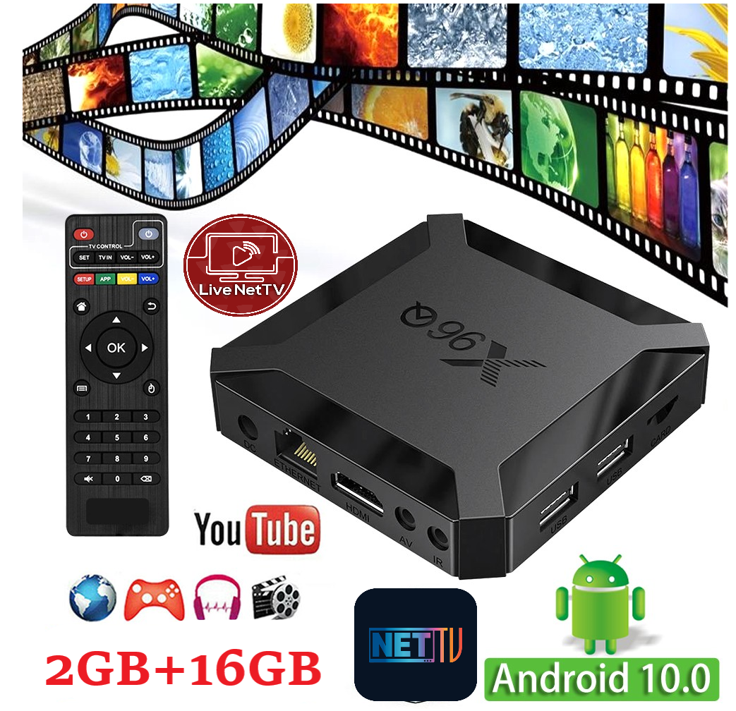 X96Q Android 10 Smart TV Box 2+16 GB 4K WiFi, screen cast, Nettv