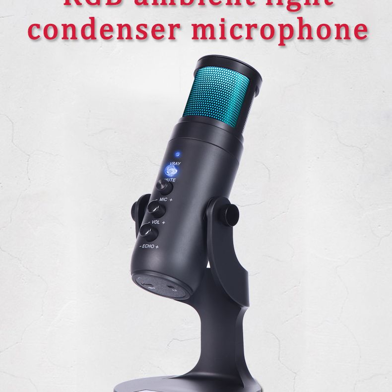 DLDZ Mic type-c Gaming Studio Microfone USB Professional Youtube Recording Condenser Microphone RGB for PC OEM Factory New Wired