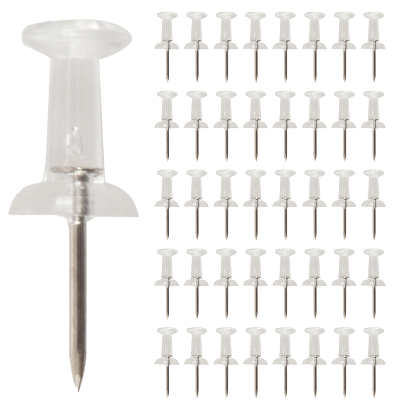 fasdaga 300 Pcs Push Pin Thumb Clear Color 3/8inch Drawing Cork Board Office Pushpin
