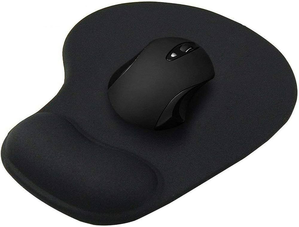 Gel Mouse Pad, Ergonomic Mouse Pad with Gel Comfort Wrist Rest Support, Gaming Mouse Pad with Lycra Cloth Nonslip PU Base for Computer, Laptop, Home, Office & Travel (Gel Mousepad, Black)