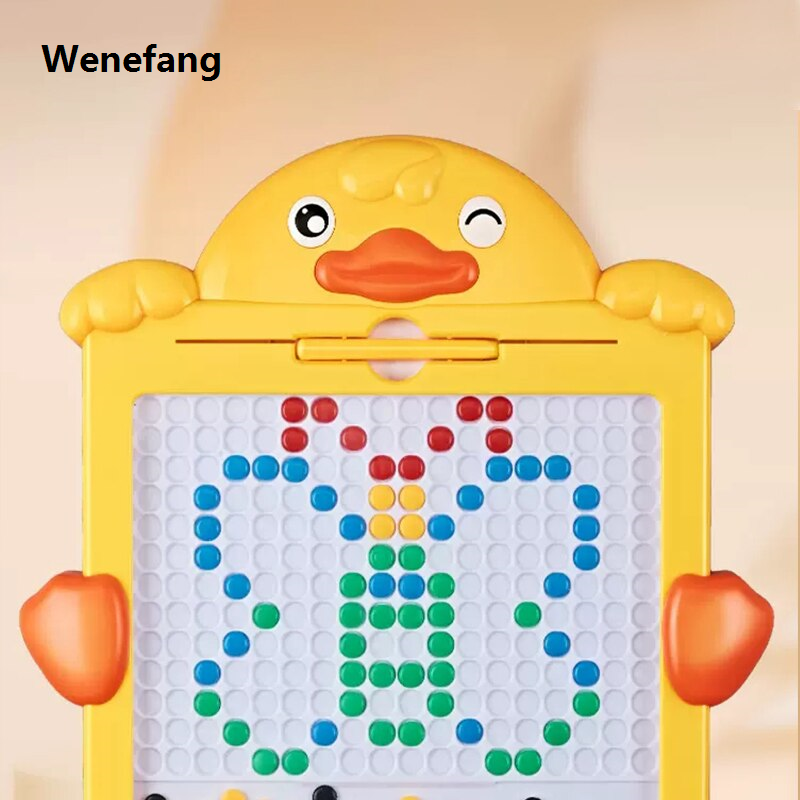 Wenefang DIY Kid Magnetic Drawing Board Toy Colorful Magnet Beads Fine Motor Training Writing Board Game Early Educational Toys For Child
