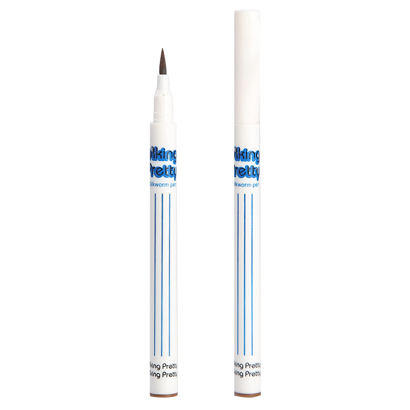 Linman totoro New style 2pcs Double Eyelid Liner Intense Brown Eyeliner Lash High Quality Glue Pen Lying Silkworm Eyeliner Waterproof Eye Bag Makeup Pencil Tool