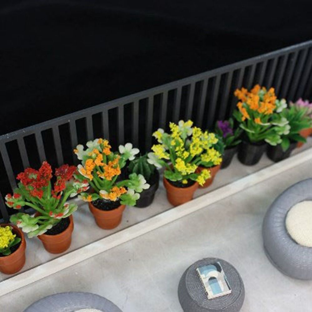 3pcs New 1:12 Dollhouse Miniature Potted Plant Multistyles Mini Green Leaves Plant Pot Play House Decor Doll House Accessories