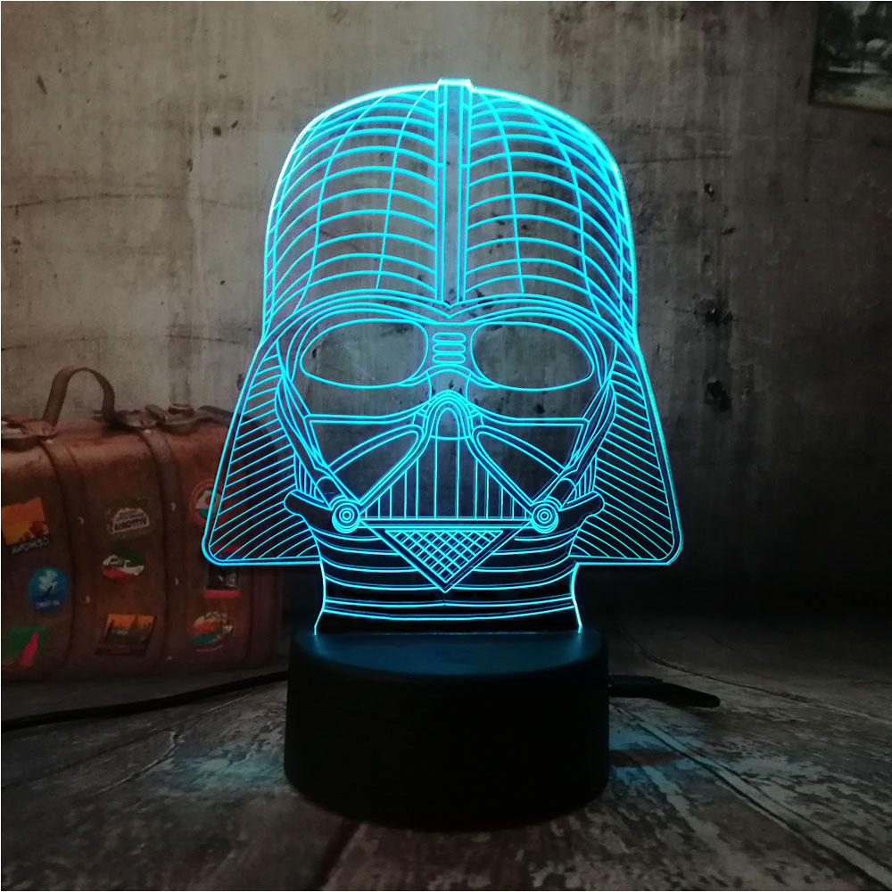 NEW 【Innovative design】New Star Wars Black Knight 3D Night Light Amazing 7 color change Portable Lantern Remote Controler Sleep Desk Lamp Gift for Kids