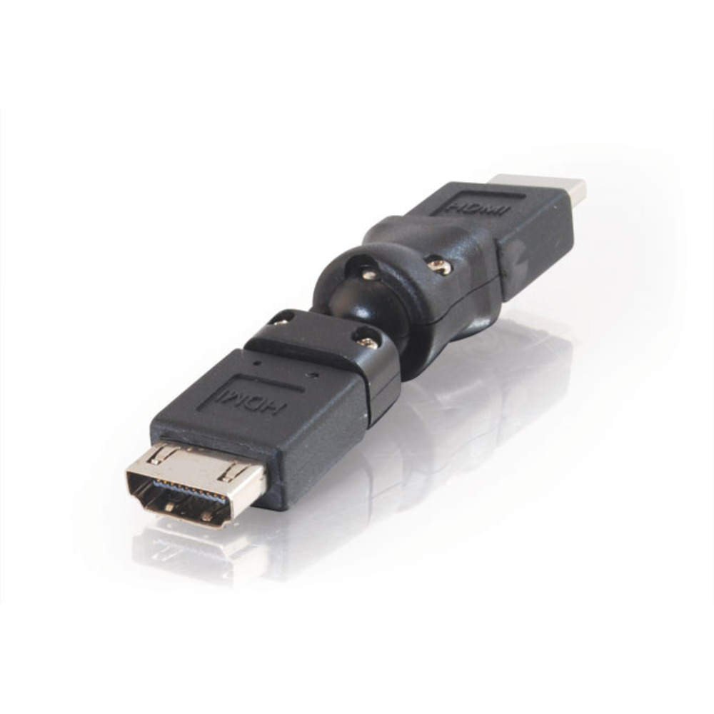 360 Degree Rotation Swivel Hdmi Male To Hdmi Female Adjustable Adapter Mf- Black