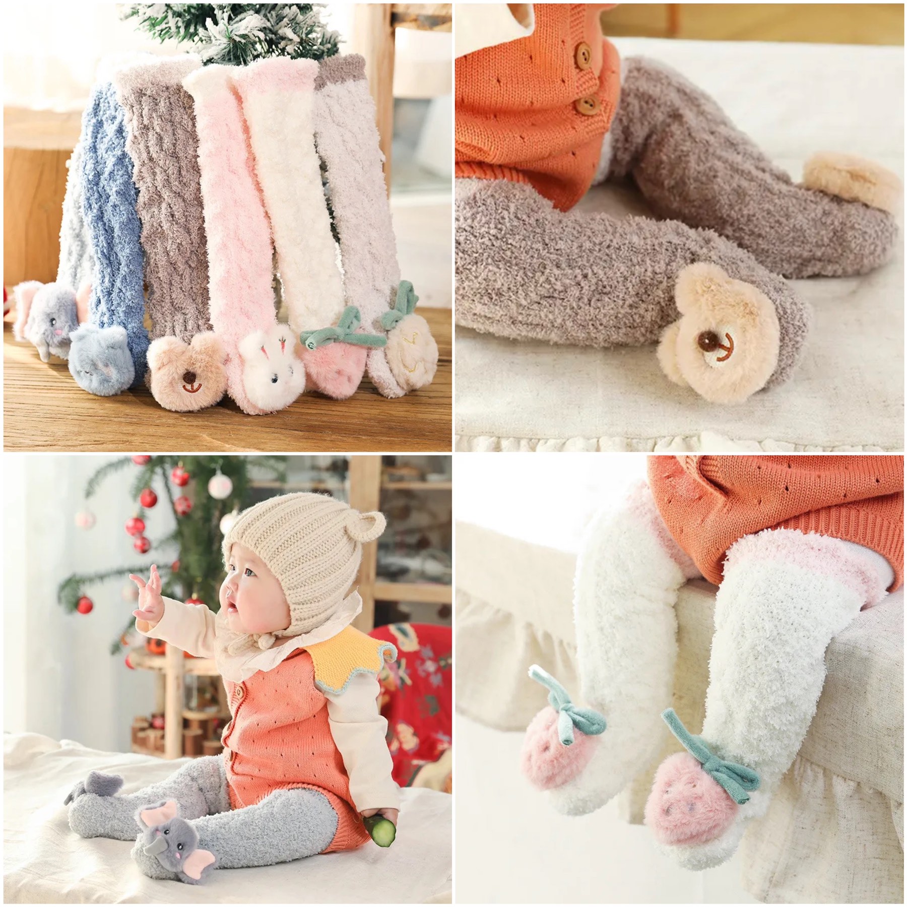 Baby Girl Winter 3D Cartoon Design Warm High Knee Socks