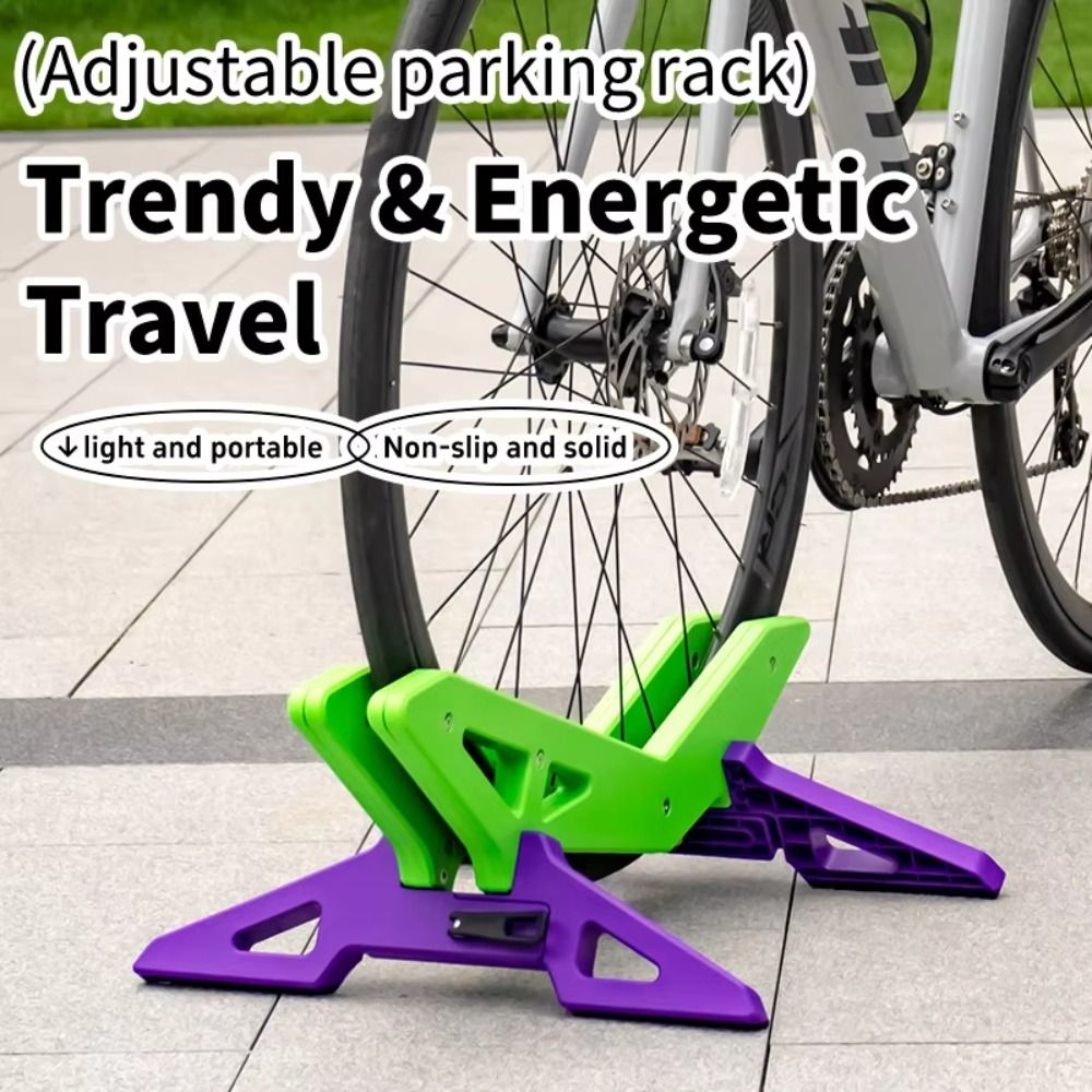Stable Adjustable Bicycle Parking Stand Universal Anti-Slip Cycling Fixed Footrest Bracket Portable Anti Scratch Bike Storage Shelf Cycling Accessories