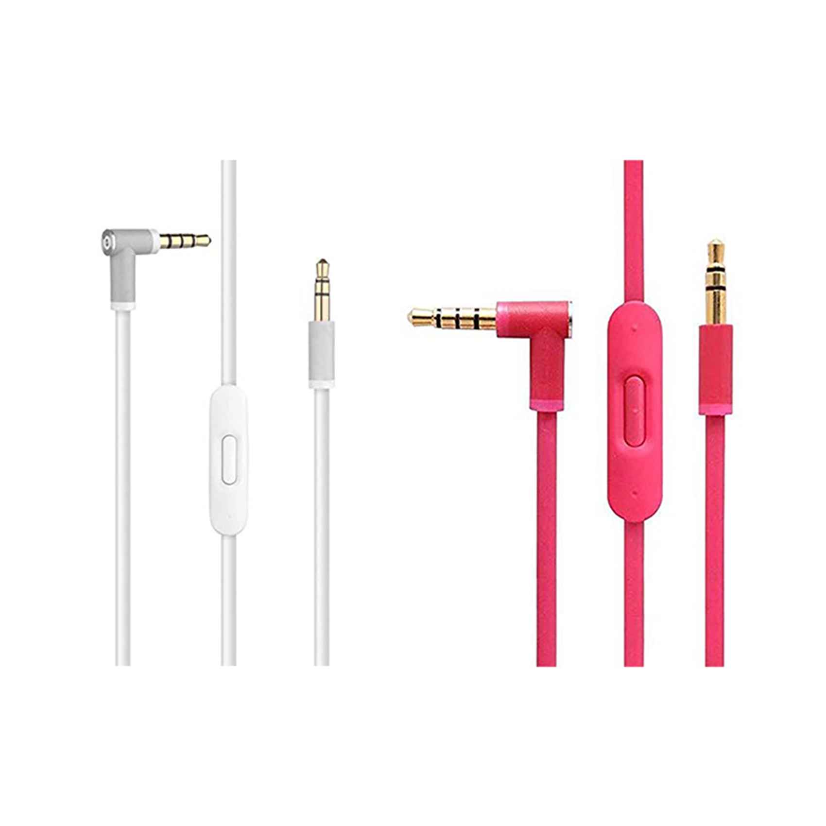 NAMUNY 2 Pcs Replacement Audio Cable with in Line Mic Control for By Dre Headphone Solo/Pro/Wireless,White & Pink