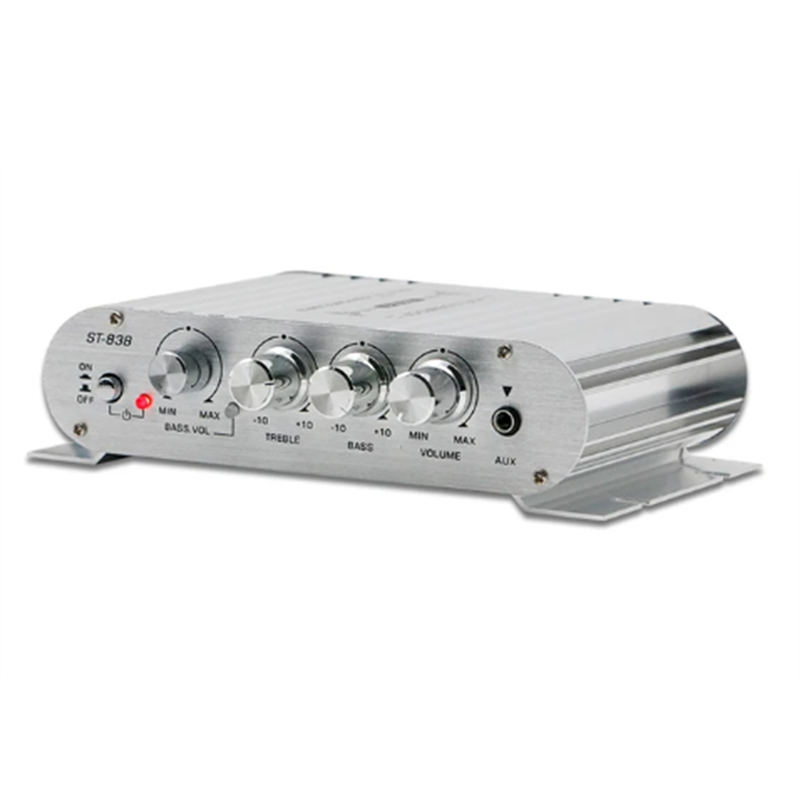 Mini Digital Power Audio Car Amplifier Blue Light Stereo Audio Amplifier for Home Theater Club Party Music 200W X2 Durable