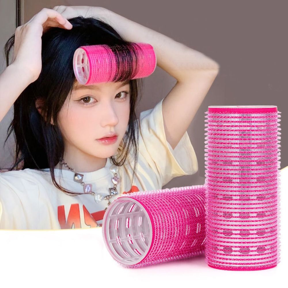 Eight-character Bangs Pink Air Bangs Curling Rollers Bang Volume Self-adhesive Heatless Hair Curlers Hairdressing DIY Styling Tool Curling Roller