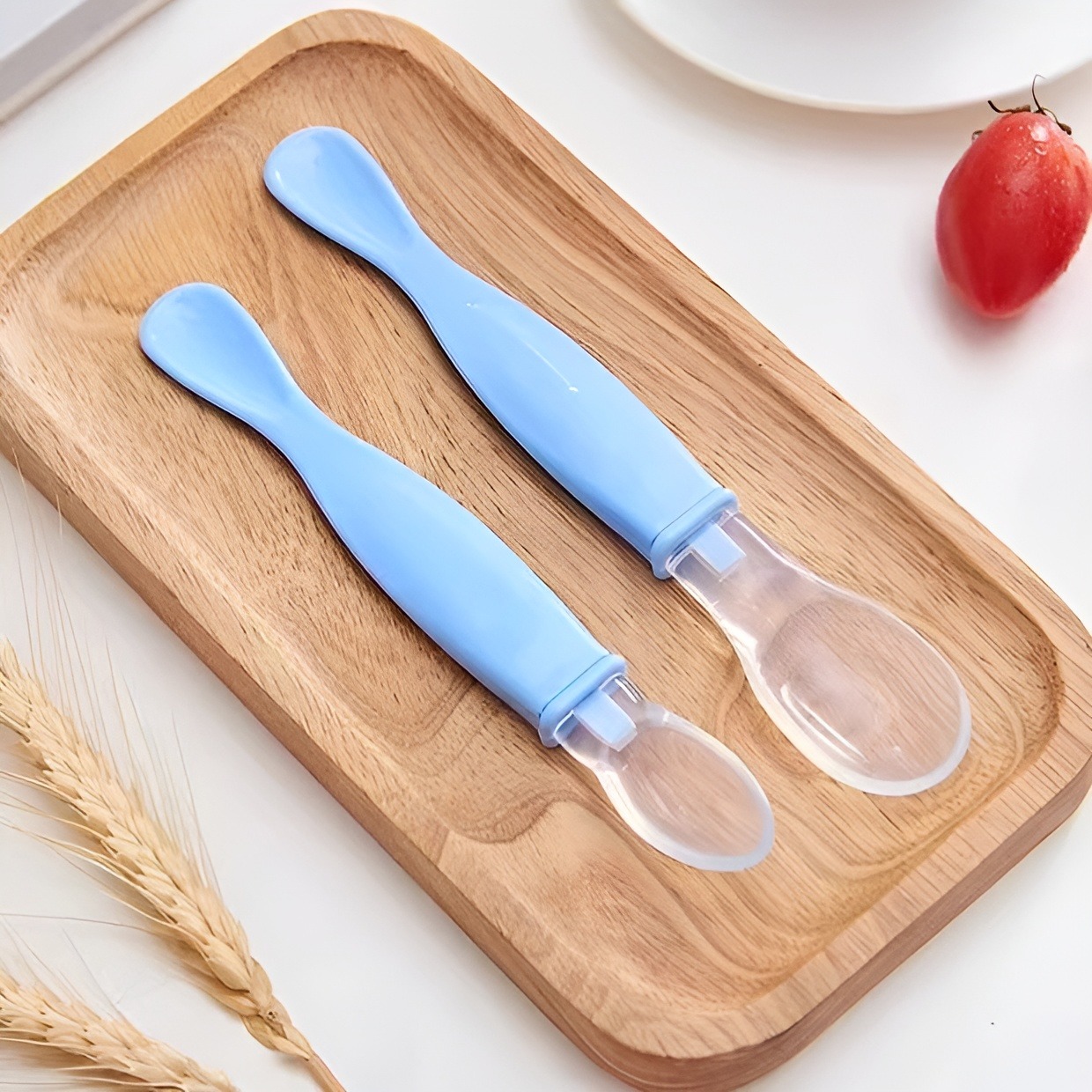 Baby Soft Silicone Spoon 2 Pcs Set