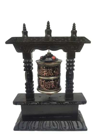 Wooden copper prayer wheel/Table decor/Office decor/ Tibetan Prayer wheel/Home decor/ Mani