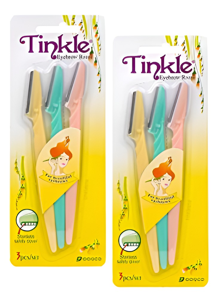 Tinkle Face & Eyebrow Stainless Razors (triplet
