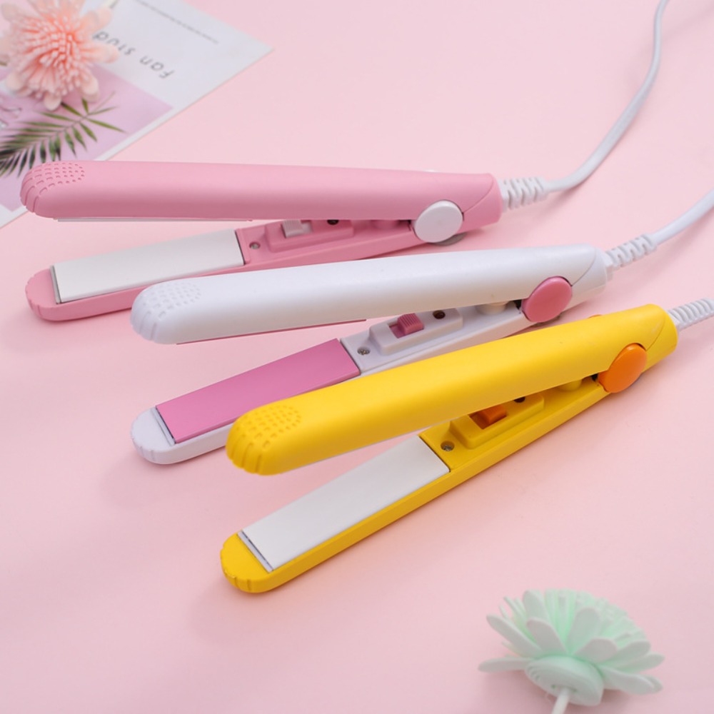 Professional 2 in 1 Hair Straightener Ceramic Fast Heating Electric Splint Travel Flat Iron Mini Hair Curler for Short Hair Fine Hair