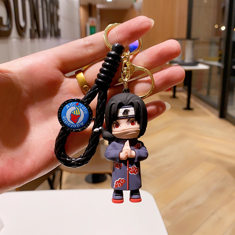 Naruto Cartoon Keychain Action Figures Itachi Boy Bag Pendant Doll Accessories Gift for KidsAnime Figures