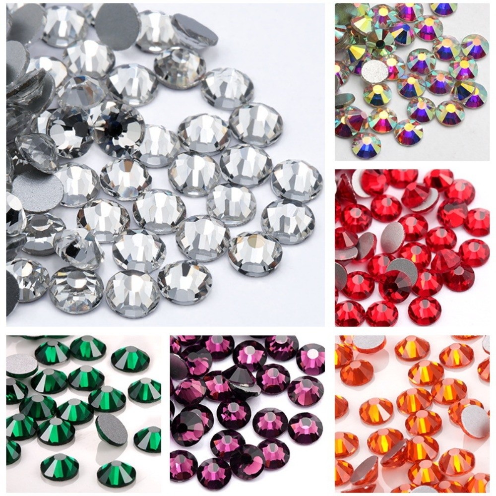 1440Pcs New Crystal Flatback Rhinestones Clear Sparkling Nail Art Decorations Glue on DIY Accessories Jewelry