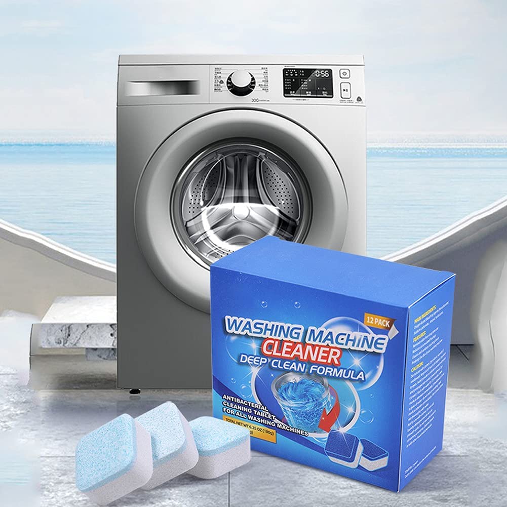 12 Pcs Washing Machine Cleaning Tablet Anti-Bacterial Detergent Blocks