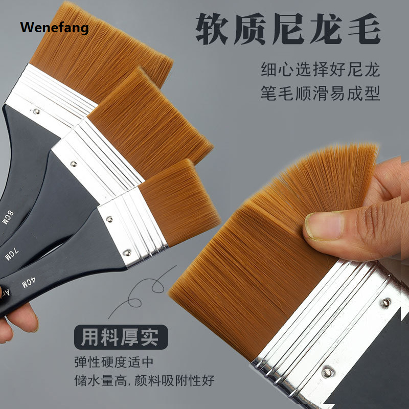 Wenefang Ginflash 6styles Watercolor oil Art Paint Brush Nylon Hair painting art brush Easy To Clean wooden cleaning brush