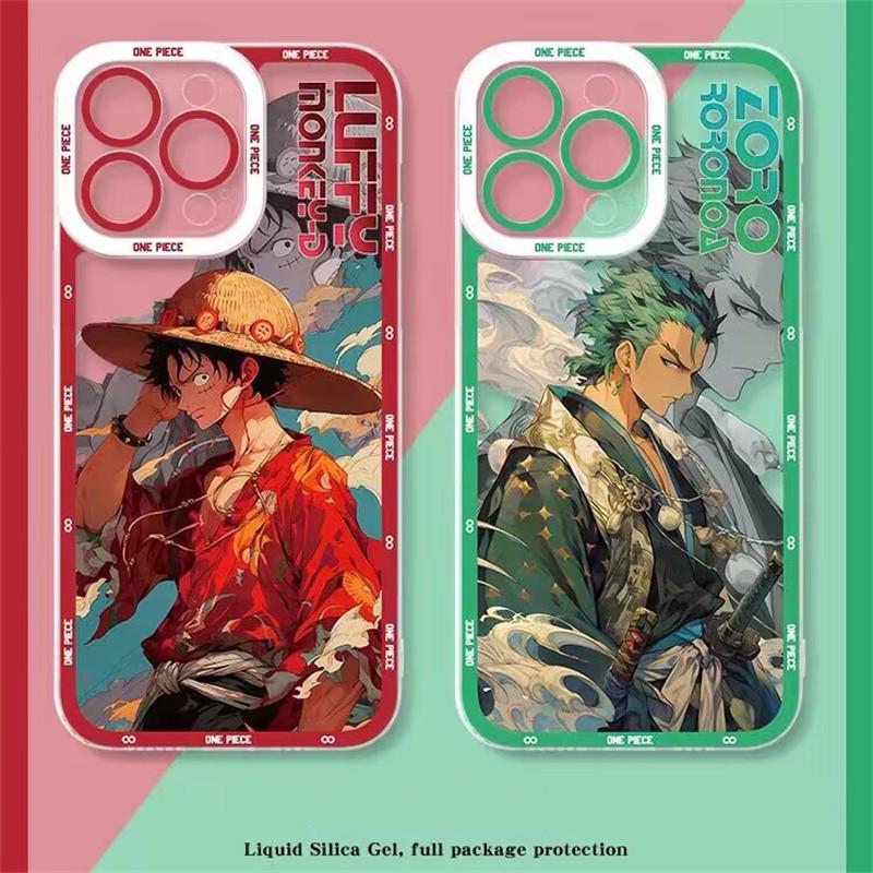 Phone Case For OPPO Realme 3 5 5i 5S 6i 6 7 8 9 9i 10 Pro Plus 5G A96 A76 A36 4G C11 C12 C15 C20 C21 C21Y C25Y C25 C30 C30S C31 C33 C35 C53 C55 Casing Anime One Piece Nika Luffy Zoro Cartoon Clear TPU Shockproof Cute Hot Cover Soft