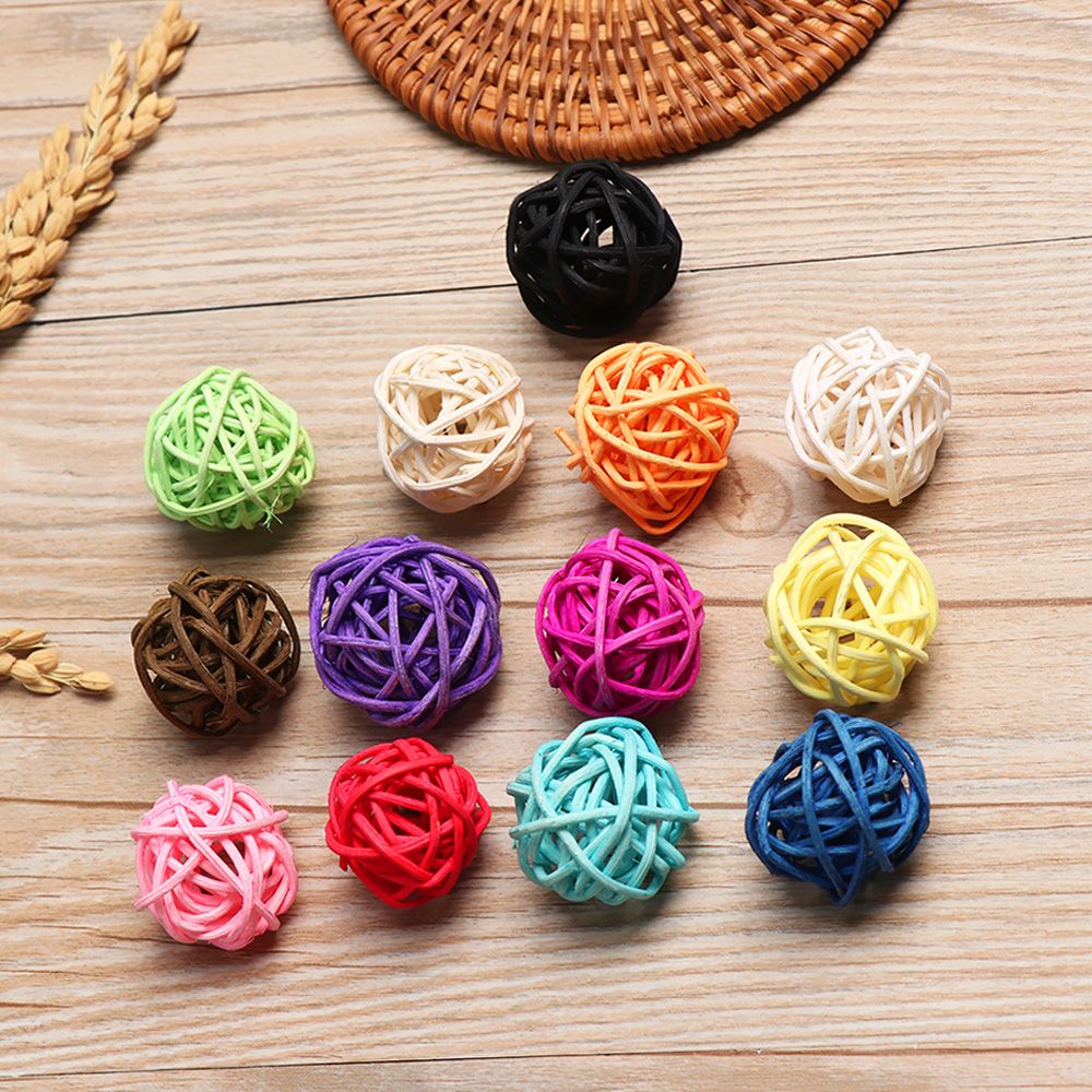 10PCS Dia. 5CM Garden Patio Wedding Favors Artificial Rattan Balls Home Ornaments DIY Accessories Christmas Tree Decoration