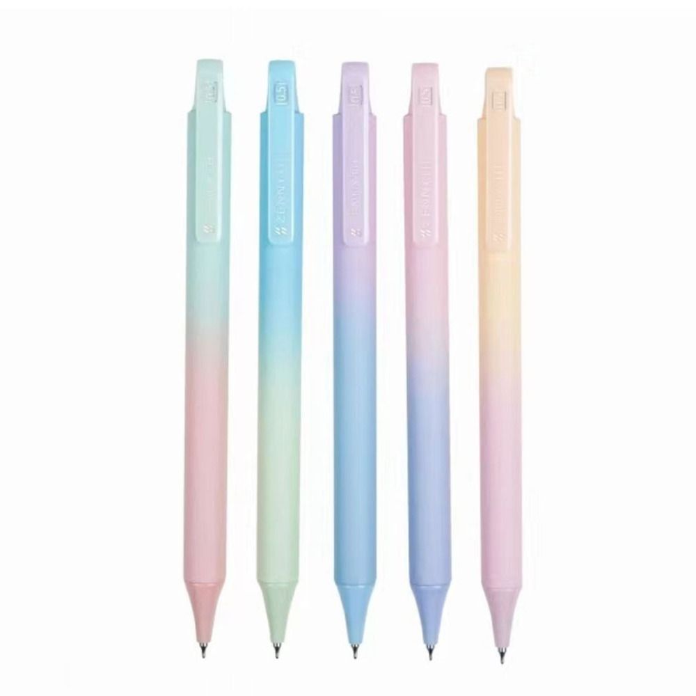 5 Pcs Creative Retractable Gel Ink Pens Comfort Grip Smooth Writing Signature Pen Gradient Color Sketching Drawing Ballpoint Pen School