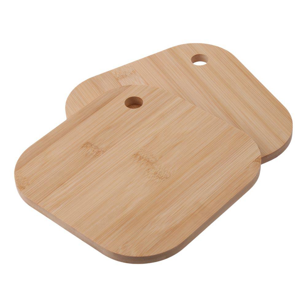 2 Pcs New Wood Bamboo Cutting Board Hanging Hole Design Multi-purpose Wooden Cutting Board Square Mini Cutting Board Camping